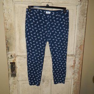 Old Navy Diva Anchor Nautical Beach Capri Pants Size 14 (S-1)